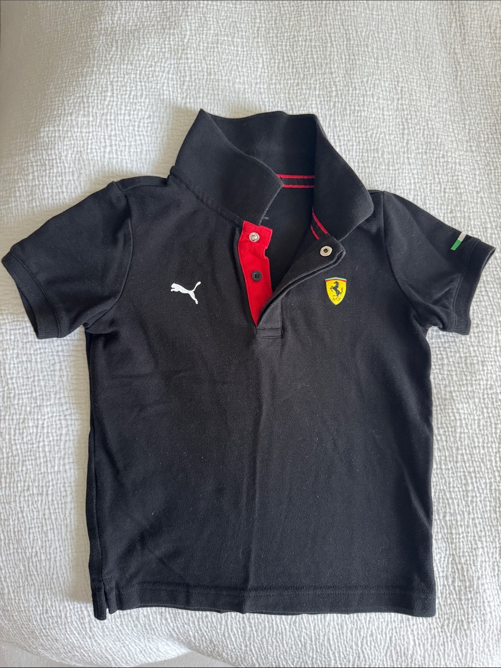 Boys Puma Ferrari Black Polo